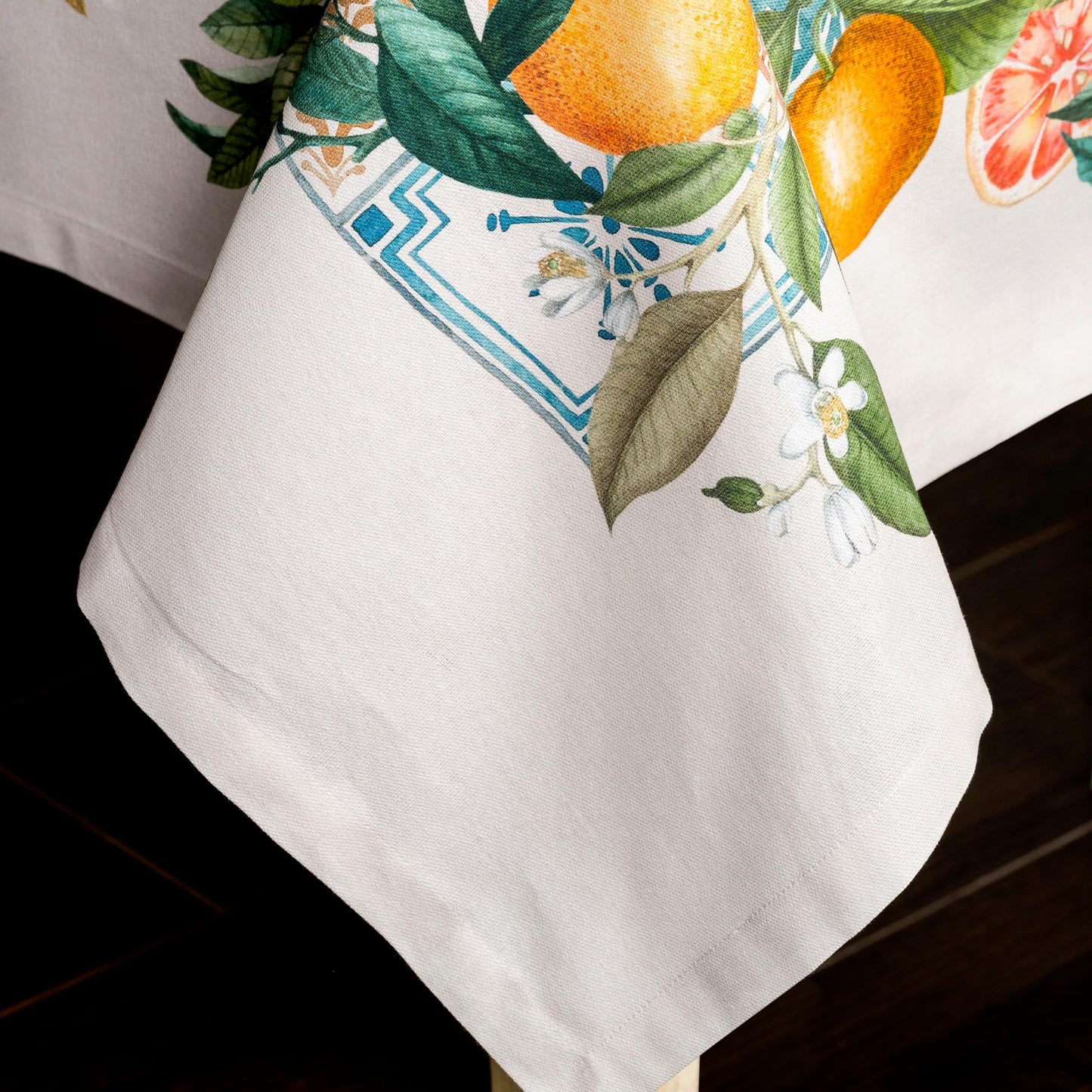 Maison d' Hermine Table Cloth Rectangle Table 100% Cotton 70 x 108 Inches Tablecloth Reusable Decorative for Dining Kitchen Room Farmhouse Home Gifts for Mothers Day Spring Summer - Agrume