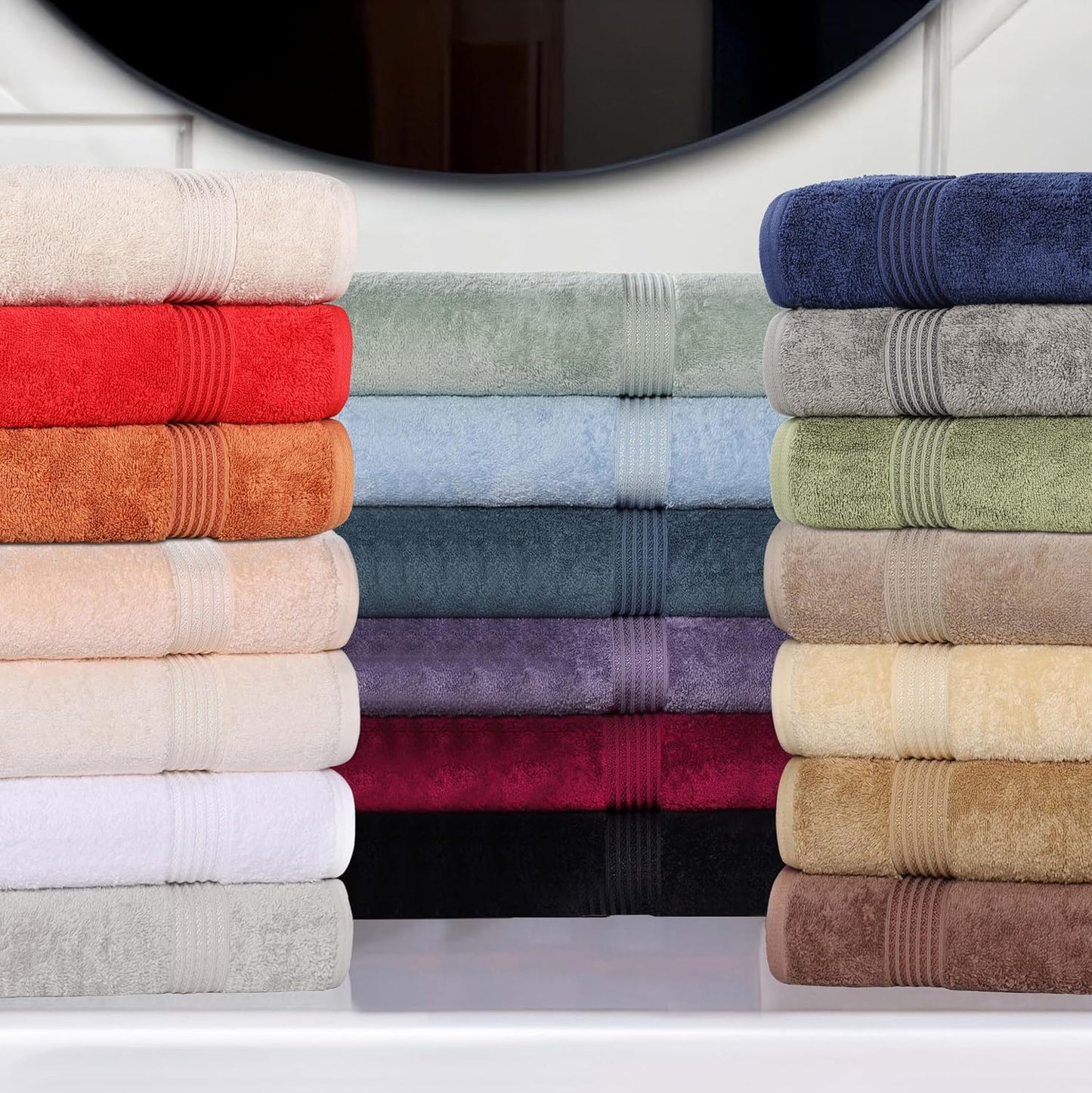 Superior Luxury Cotton Bath Towels - 6 Piece Premium Egyptian Cotton Set in Elegant Gold
