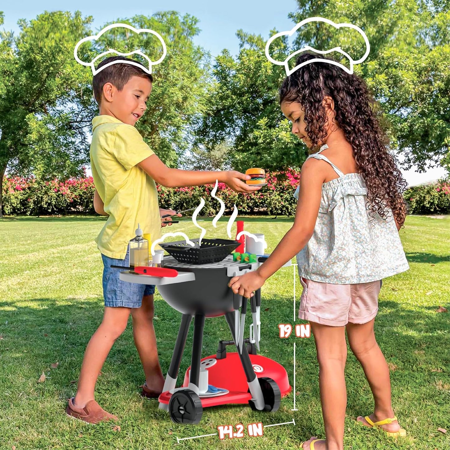 JOYIN BBQ Play Grill Set - Interactive Cooking Toy for Kids with Light & Sound | Perfect Birthday Gift for Ages 2-4