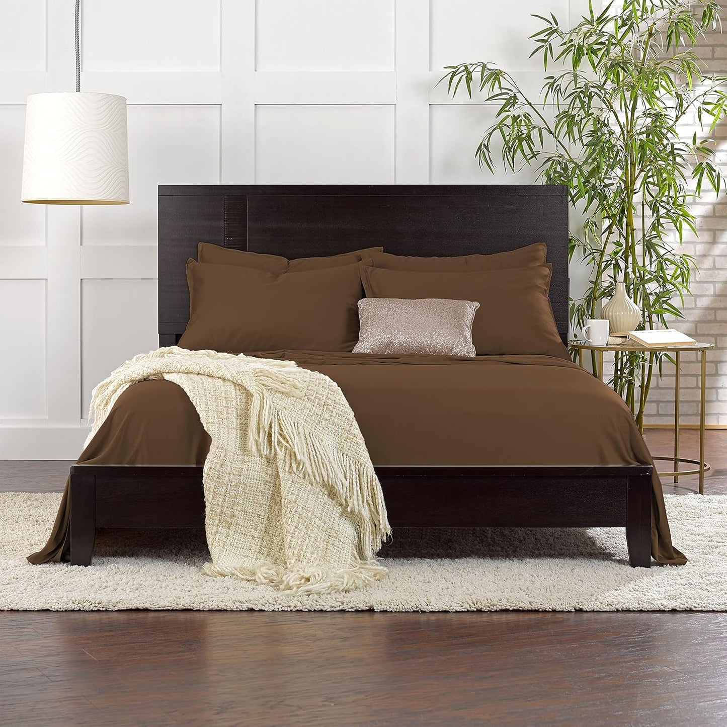 Pure Bamboo Twin Sheets - Luxuriously Soft 100% Organic Viscose Bed Sheet Set | Cooling Comfort in Coconut Husk