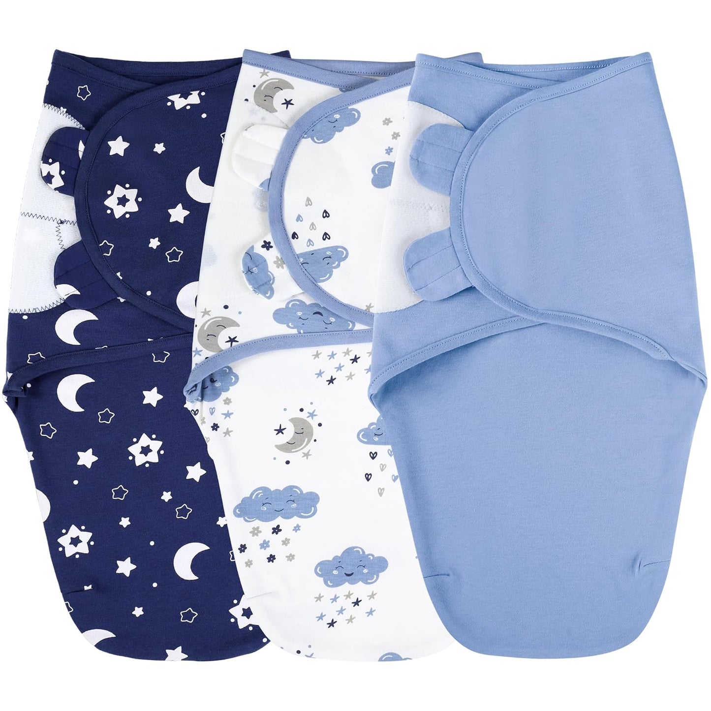 Yoofoss Baby Swaddles - 100% Cotton Adjustable Swaddle Sack | Breathable Soft 3-Pack for 3-6 Months