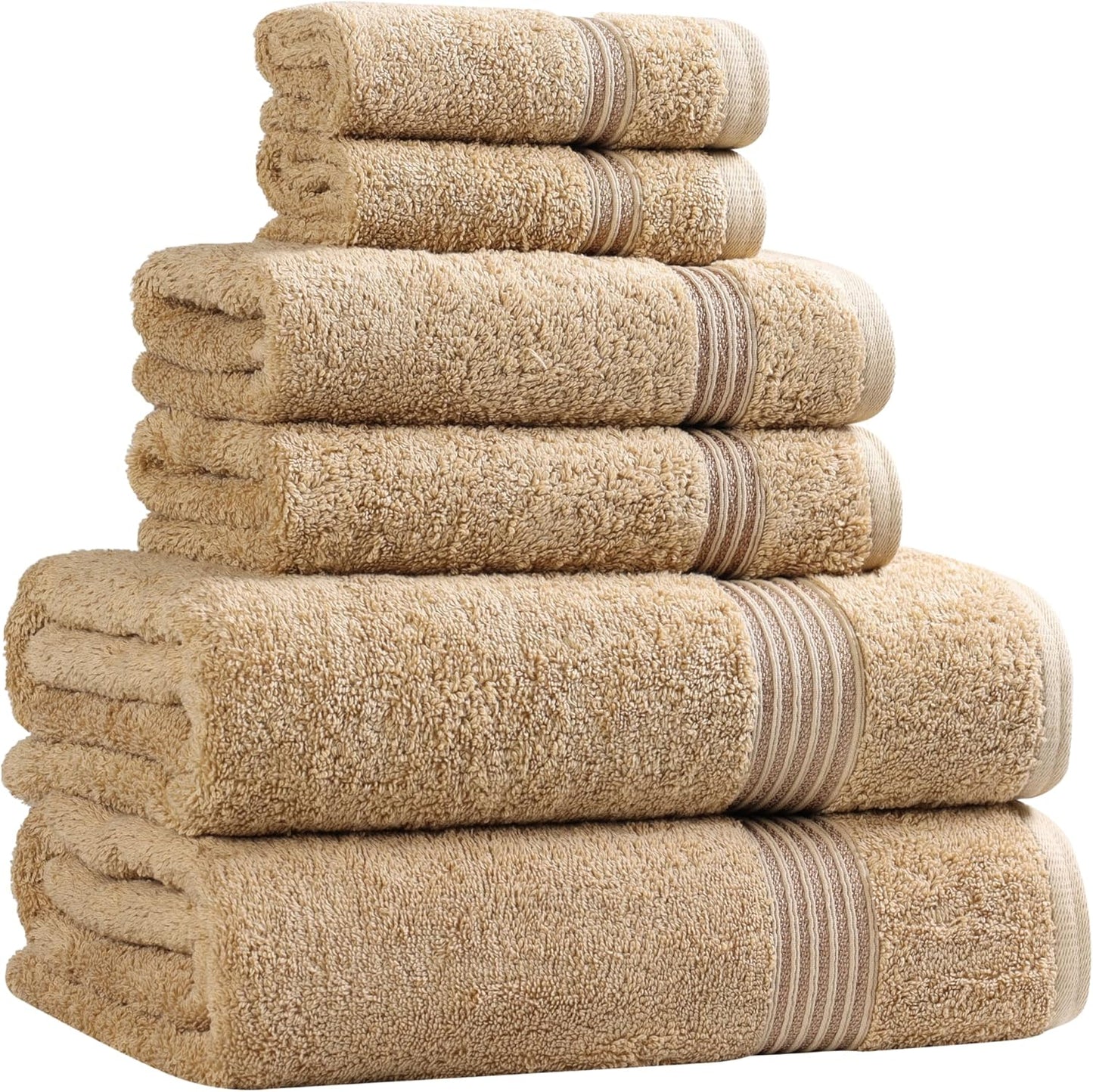 Superior Egyptian Cotton 6-Piece Towel Set, Bathroom Essentials, Towels For Bathroom, Apartment, Airbnb, Guest Bath, Face, Hand, Bath Towels, Washcloths, Absorbent, Fast Drying, Royal Purple