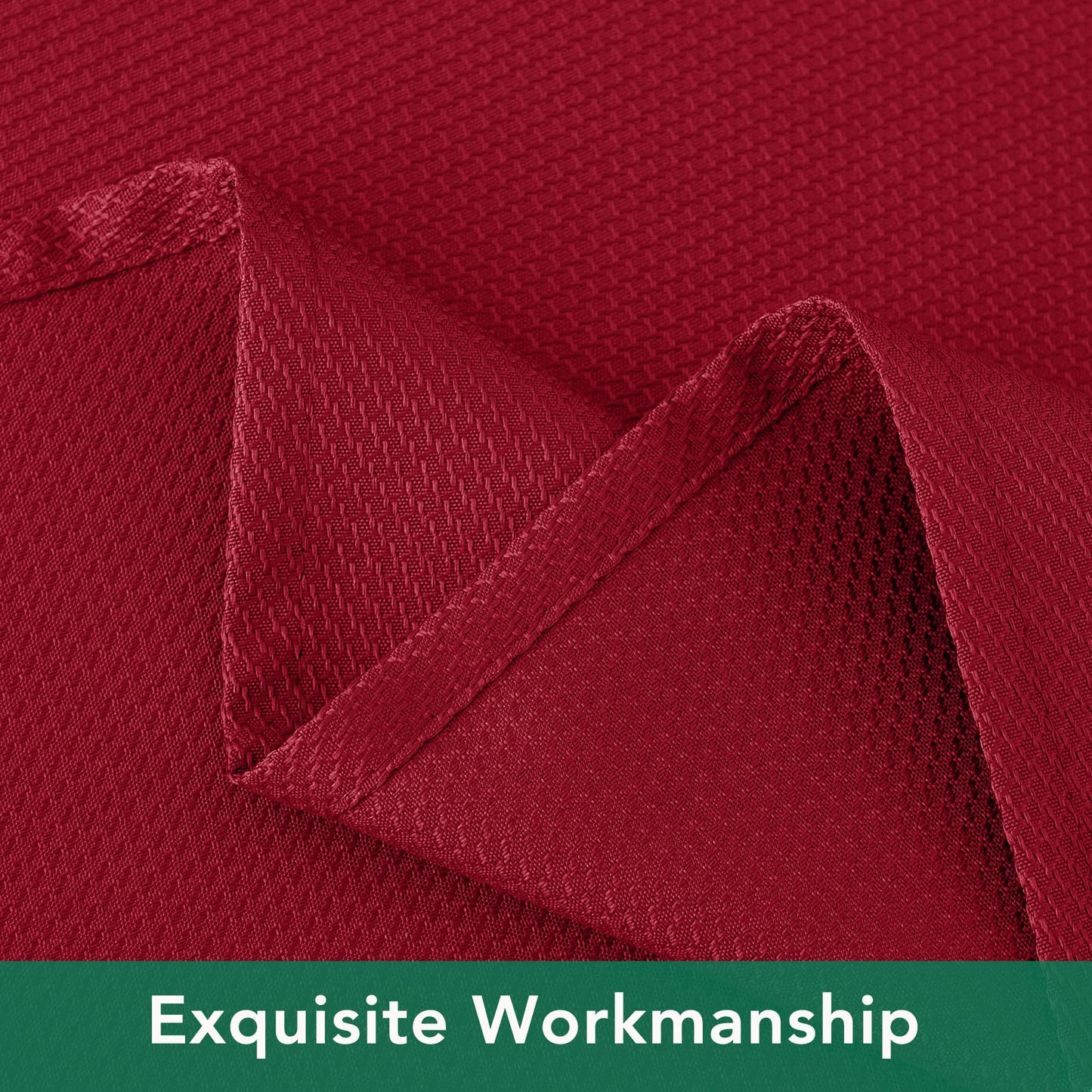 Biscaynebay 2 Pack Textured Fabric Round Tablecloths 70", Red Water Resistant Tableclothes Small Circle Folding Table Covers Linen for Dining, Kitchen, Wedding, Parties etc Machine Washable