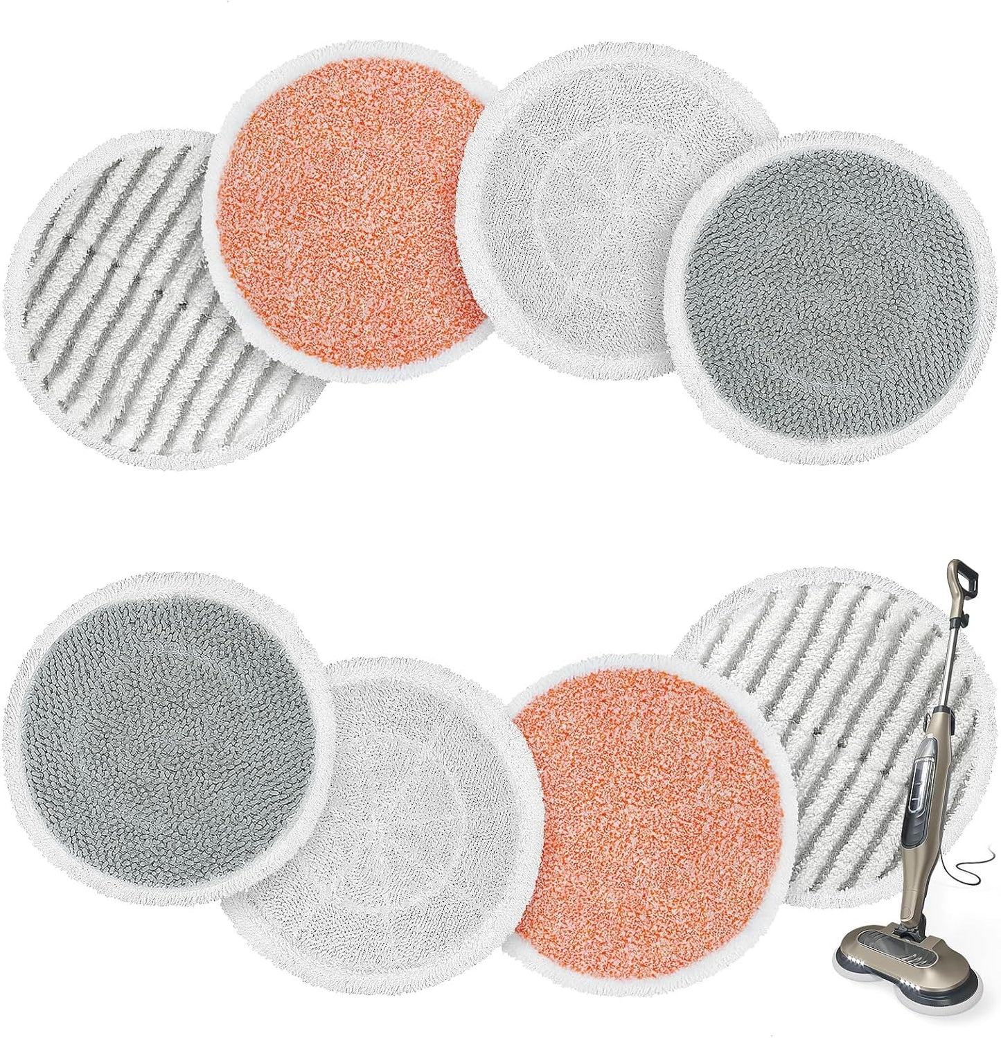 Shark 8-Pack Replacement Steam Mop Pads - Enhanced Cleaning for S8201, S8001, S7001 Series