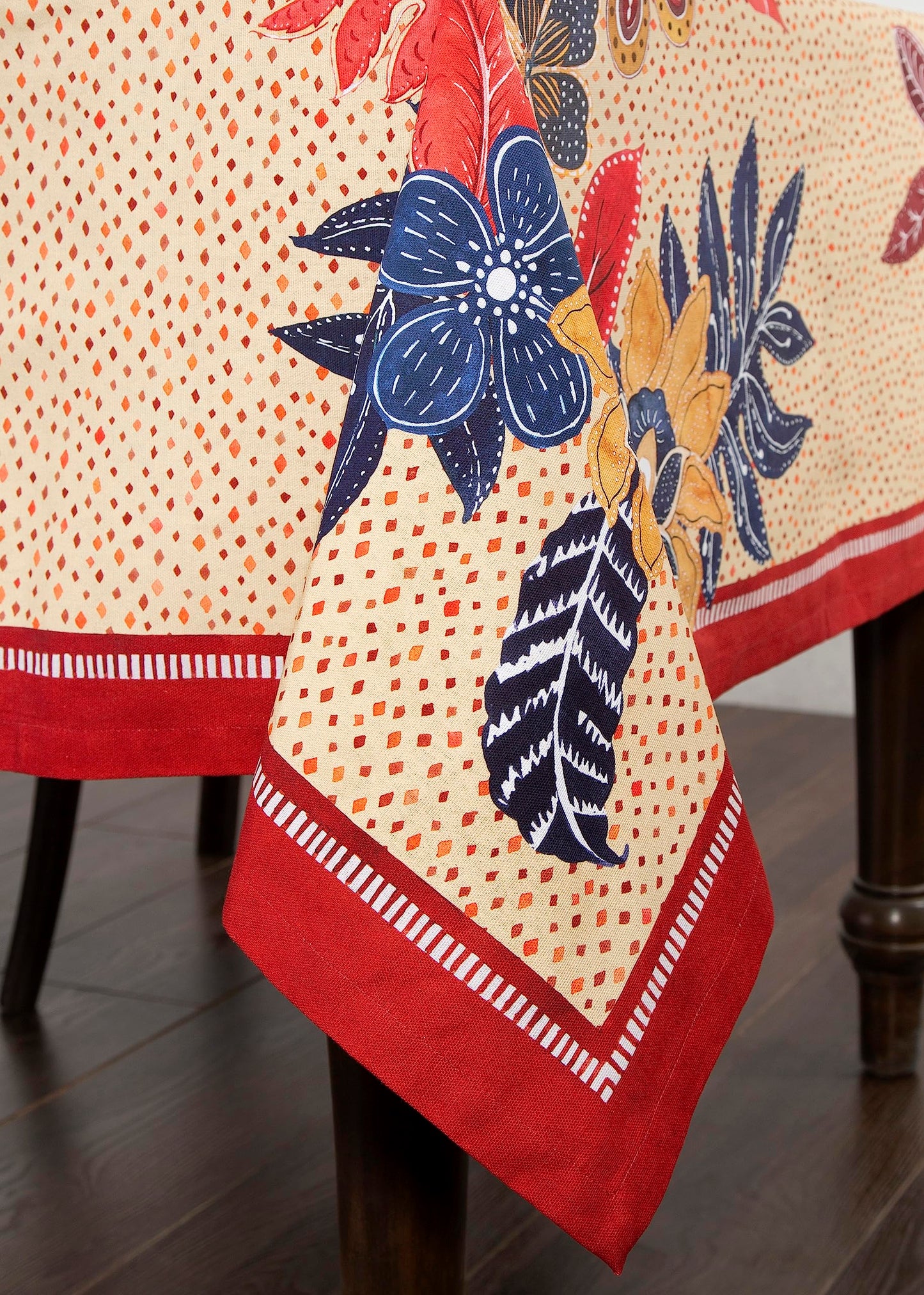 Maison d' Hermine Table Cloth Rectangle Table 100% Cotton 70 x 90 Inches Fall Tablecloth Reusable Everyday Use for Thanksgiving Christmas Decorations Dining Farmhouse Party (Kalahari)