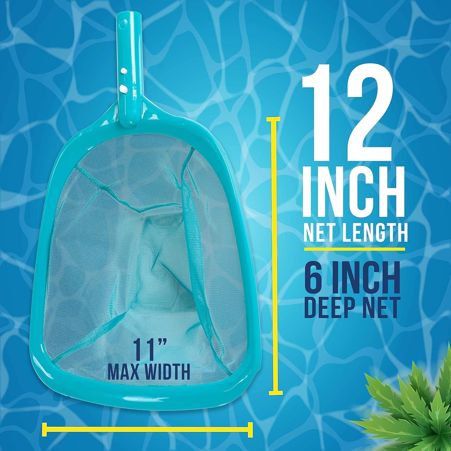 U.S. Pool Supply 11.5-Foot Leaf Skimmer Net - Telescopic Aluminum Pole, Ultra Fine Mesh for Debris Removal