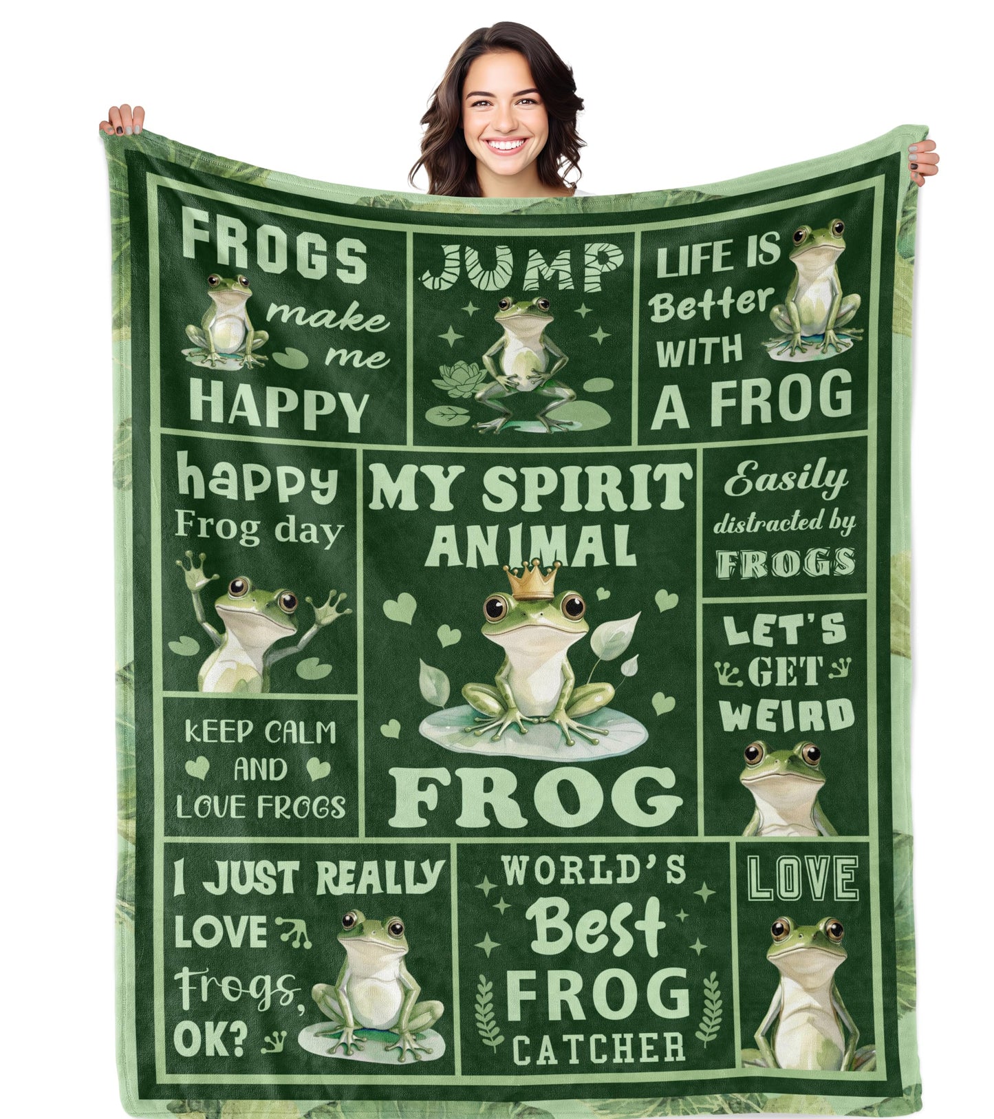 Bariceneth Frog Gifts, Frog Blanket 50" X 60", Frog Gifts for Women, Funny Frog Stuff, Frogs Birthday Decorations Throw
