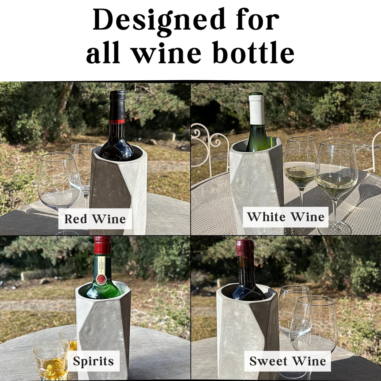 Daquart® | Concrete Wine Chiller Bucket - Keep your Drinks Cold | Wine Chillers for Bottles like a Cooler Sleeve - Designed for all Wine Bottle | Wine Cooler Bucket - Gifts for Wine Lovers