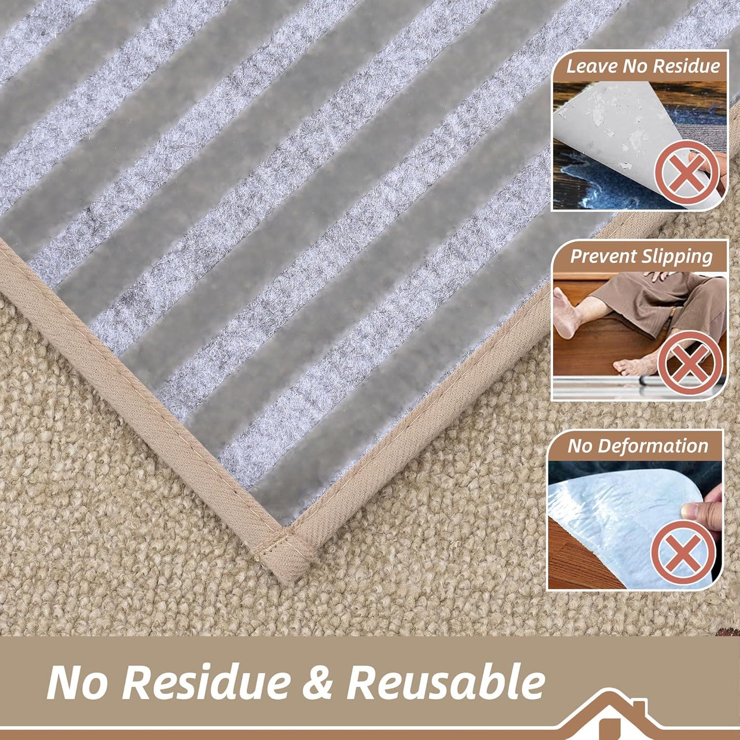 BEQHAUSE Non-Slip Carpet Stair Treads | Soft Indoor Stair Runners, 28"x9", 15pcs, Beige - Machine Washable
