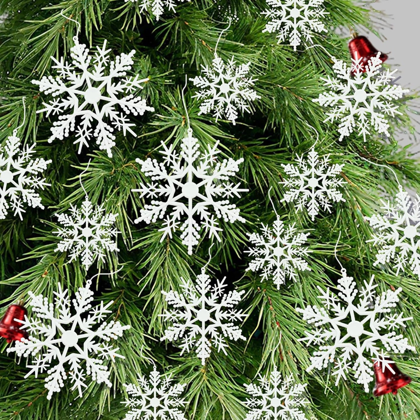 Snowflake Decorations | 24 Pcs Snowflake Ornaments for Christmas Tree | Perfect for Winter Parties