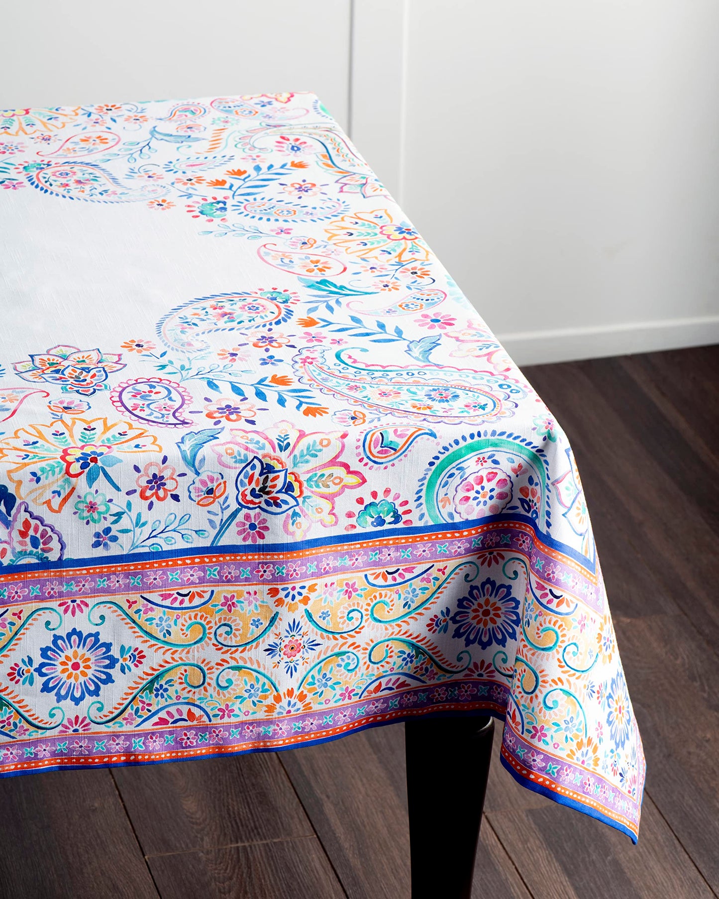 Maison d' Hermine Table Cloth Rectangle Table 100% Cotton 60 x 90 Inches Tablecloth Reusable Decorative for Dining Kitchen Room Farmhouse Home Gifts for Mothers Day Spring Summer - Indian Floral