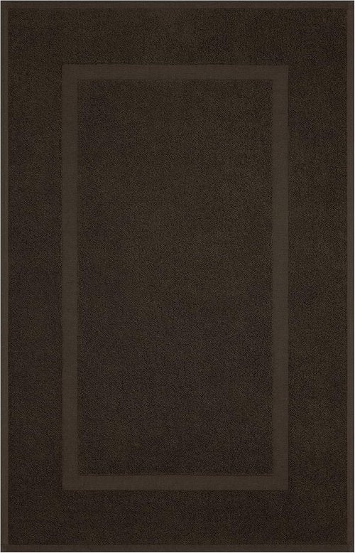 Cotton Paradise 100% Cotton Bath Mats - Soft, Absorbent, Quick-Dry | Set of 2, 20x34, Brown