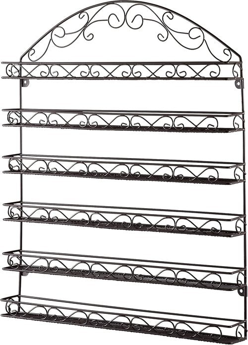 HOME IT Nail Polish Rack - Wall Mounted Organizer Holds 102 Bottles - Durable Bronze Metal Frame 20x24 Inch