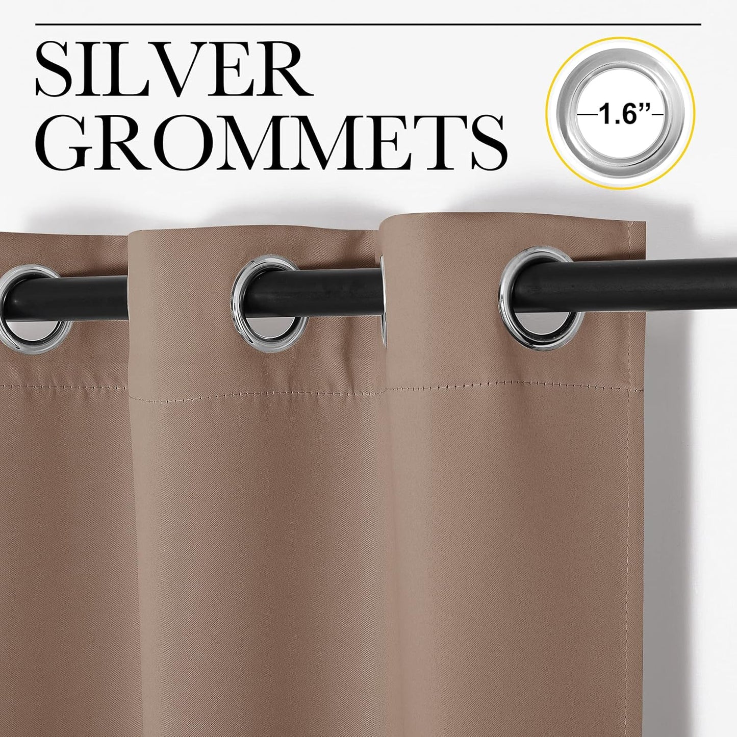 NICETOWN Blackout Curtains - Thermal Insulated Grommet Drapes for Small Windows | Set of 2, 42x48 Inch
