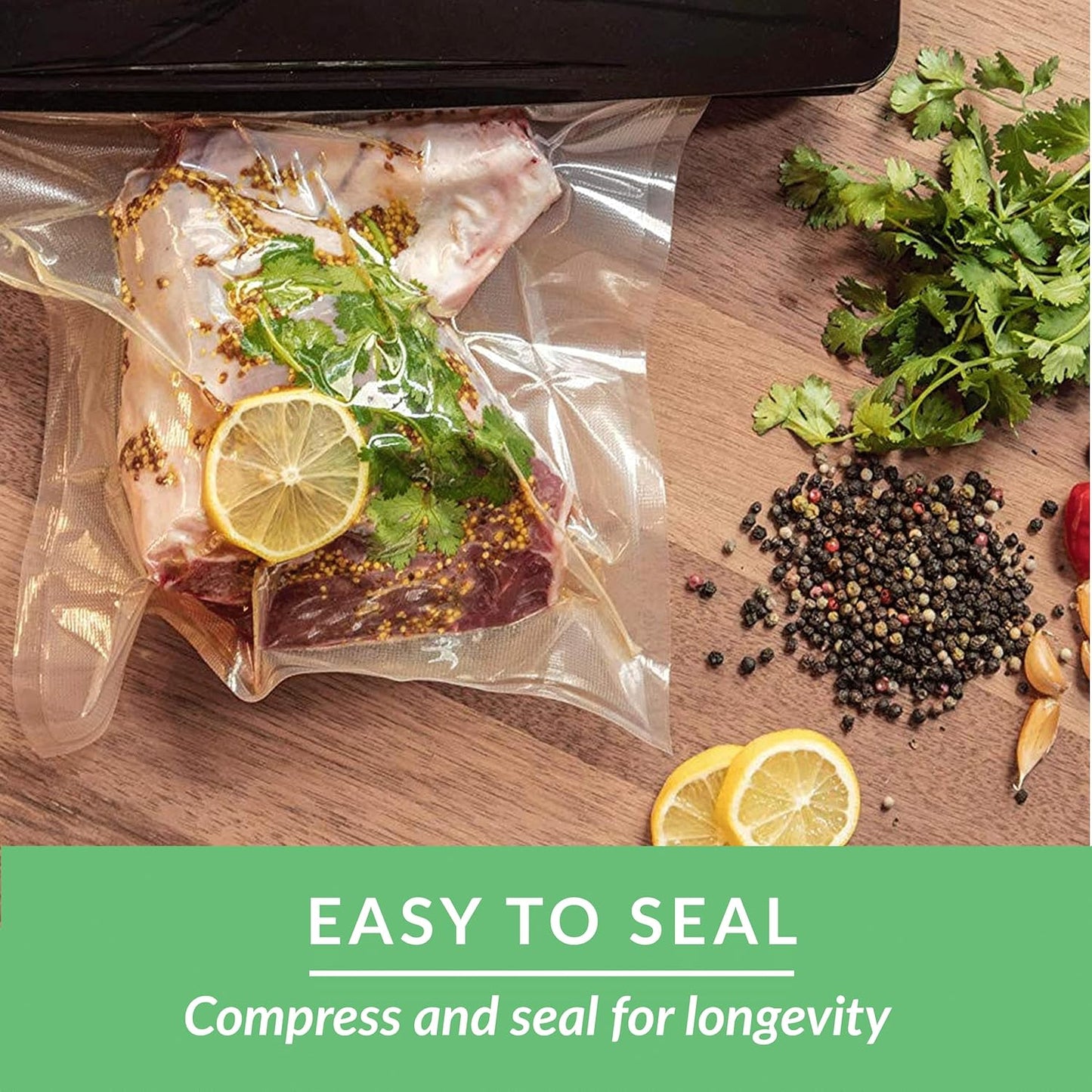 Lock Vacuum Sealer Bags - BPA-Free 8x50 Inch Rolls for Food Preservation & Sous Vide | Set of 2