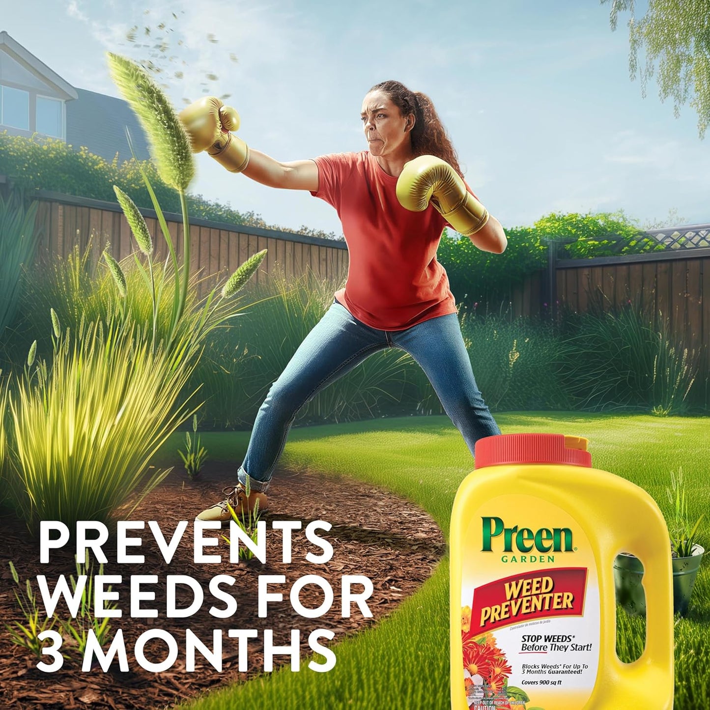 Preen Garden Weed Preventer - 16 lb Pail | Effective Coverage for 2,560 sq ft
