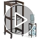 Walnut 3-Tier Water Jug Holder with Wheels & Adjustable Feet - Space-Saving Hardwood Stand