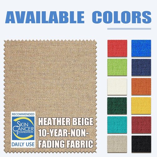 EliteShade USA 9Ft Market Patio Umbrella - Heavy Duty UV Protection & Windproof Vented Top | Heather Beige