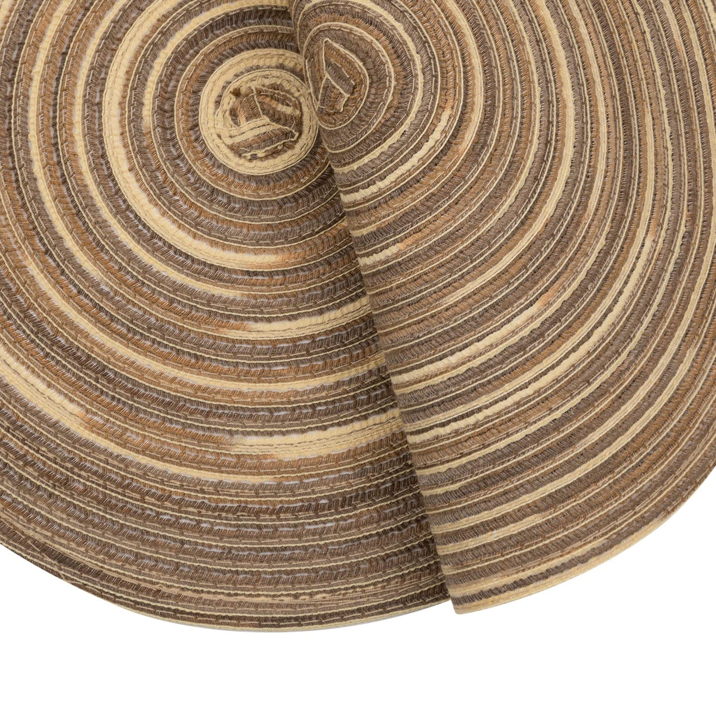 SHACOS Round Braided Placemats 15 inch Set of 4 Variegated Washable Kitchen Table Place Mats Table Mats for Home Wedding Party (Rainbow Brown, 4)