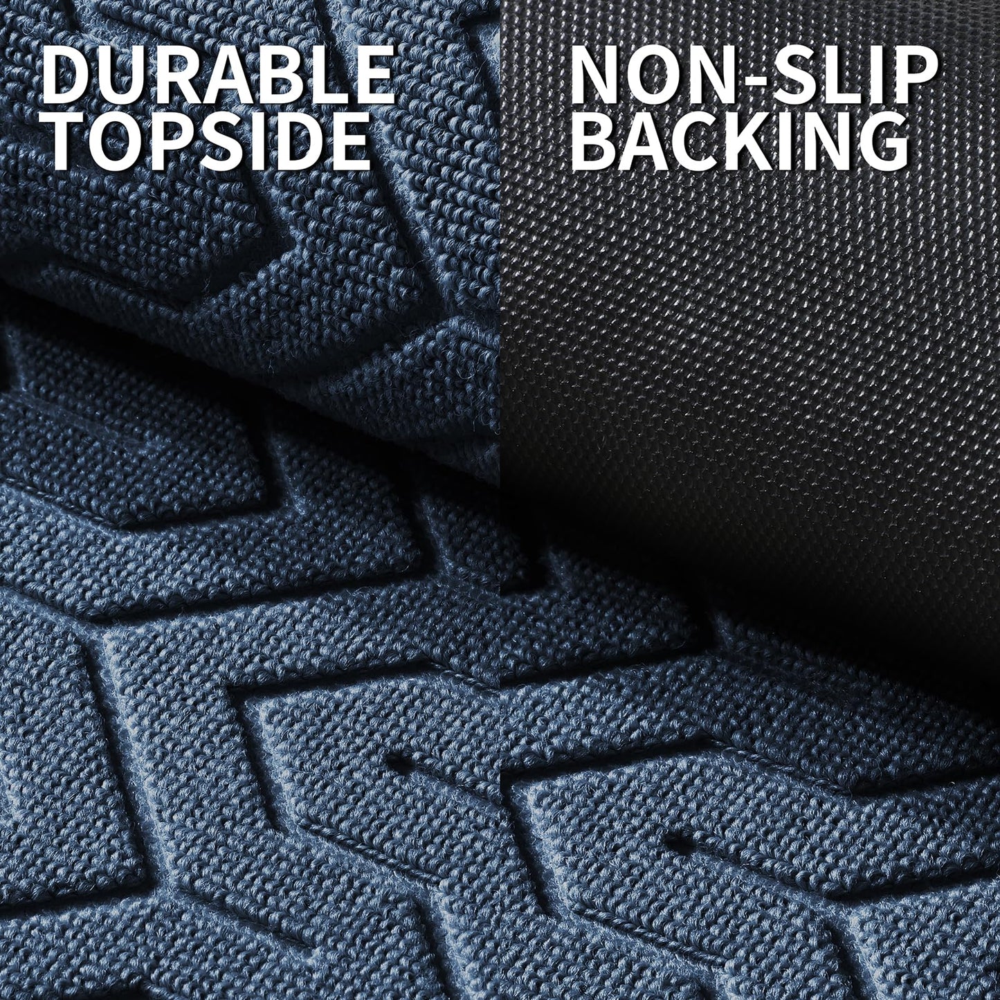 Yimobra Front Door Mat Outside Entrance, 47x32 Waterproof Outdoor Indoor Welcome Mats, Heavy Duty Doormat, Low Profile, Non Slip Garge Porch Entryway Mat, Easy Clean, Blue