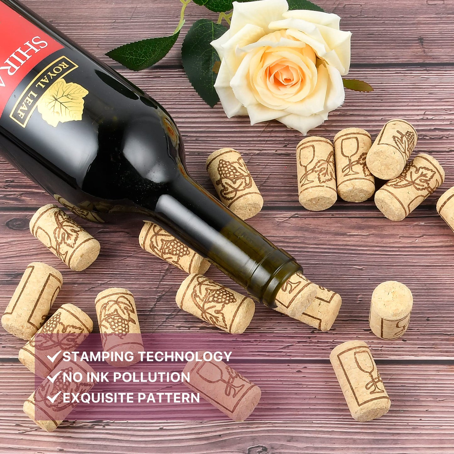 Aemygo 200 Pack Straight Wine Corks, #8 Natural Corks For Crafts, 7/8" x 1 3/4" Soft Wood Cork Stoppers, Wine Bottle Stoppers For Crafting Decor, DIY Arts