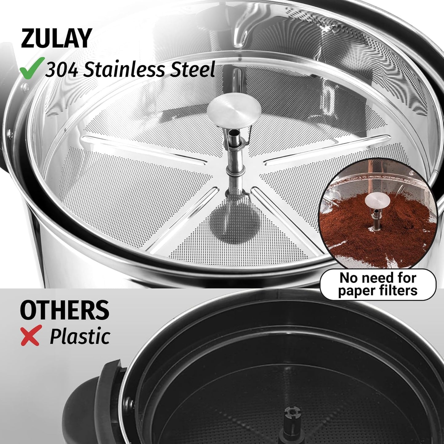 Zulay 100-Cup Coffee Maker | Commercial Grade Hot Water Urn with Double-Wall Stainless Steel - Quick Brew, Silver