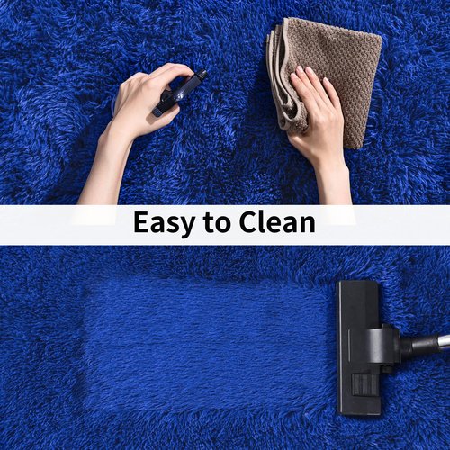 Ailyei Shag Living Room Rug 5x7 Royal Blue, Ultra Soft Luxury Shaggy Rugs for Bedroom Nursery, Modern Fluffy Plush Carpet Boys Girls Kids Room Dorm Indoor Home Decor, Upgrade Non-Slip
