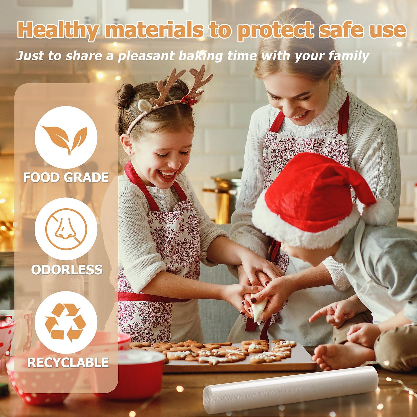 MMmat Silicone Baking Mat Roll, Non-Stick Heat Resistant Food Grade Baking Mats, Non-Slip Reusable Air Fryer Linner, Freeze Dryer Mat, Counter Mat, Oven Liner, Refrigerator Liners - 12IN x 10FT