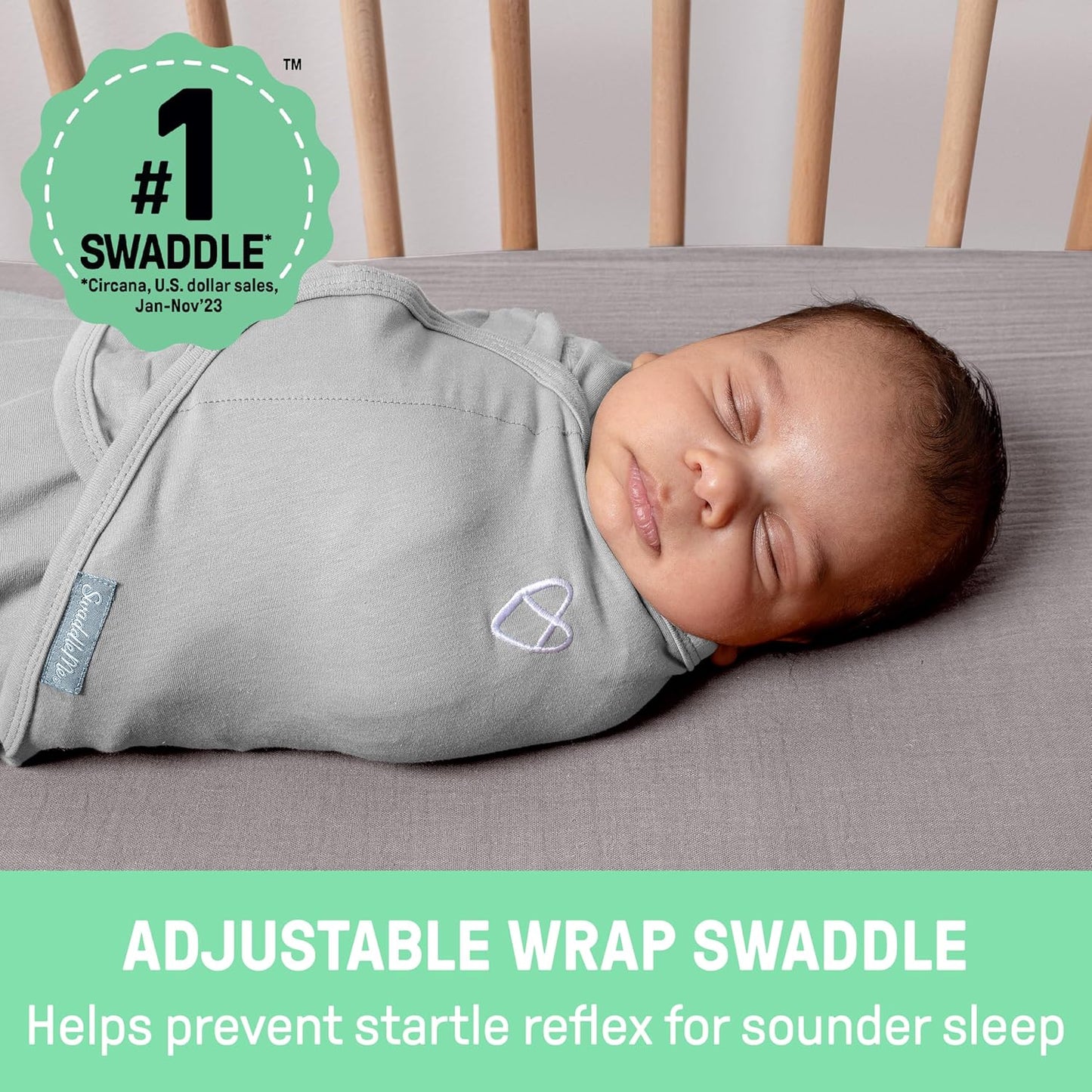SwaddleMe by Ingenuity Baby Swaddle Blanket - 100% Cotton, 0-3 Months, Improves Sleep & Calms Reflex | 2-Pack, Tropical Dino