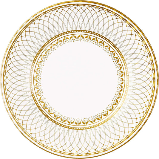 Gold Party Decorations Set - Elegant Gold Paper Plates for Weddings, Showers & Birthdays