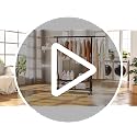 Heavy Duty Clothes Rack with 2 Shelves - Black, Adjustable & Mobile