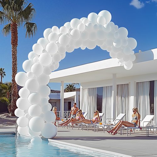 JOYIN 150 Pcs White Balloons, Different Sizes 18 12 10 5 Inch White Latex Balloon Arch Kit with Instruction for Birthday Decoration Party Graduation Wedding Holiday
