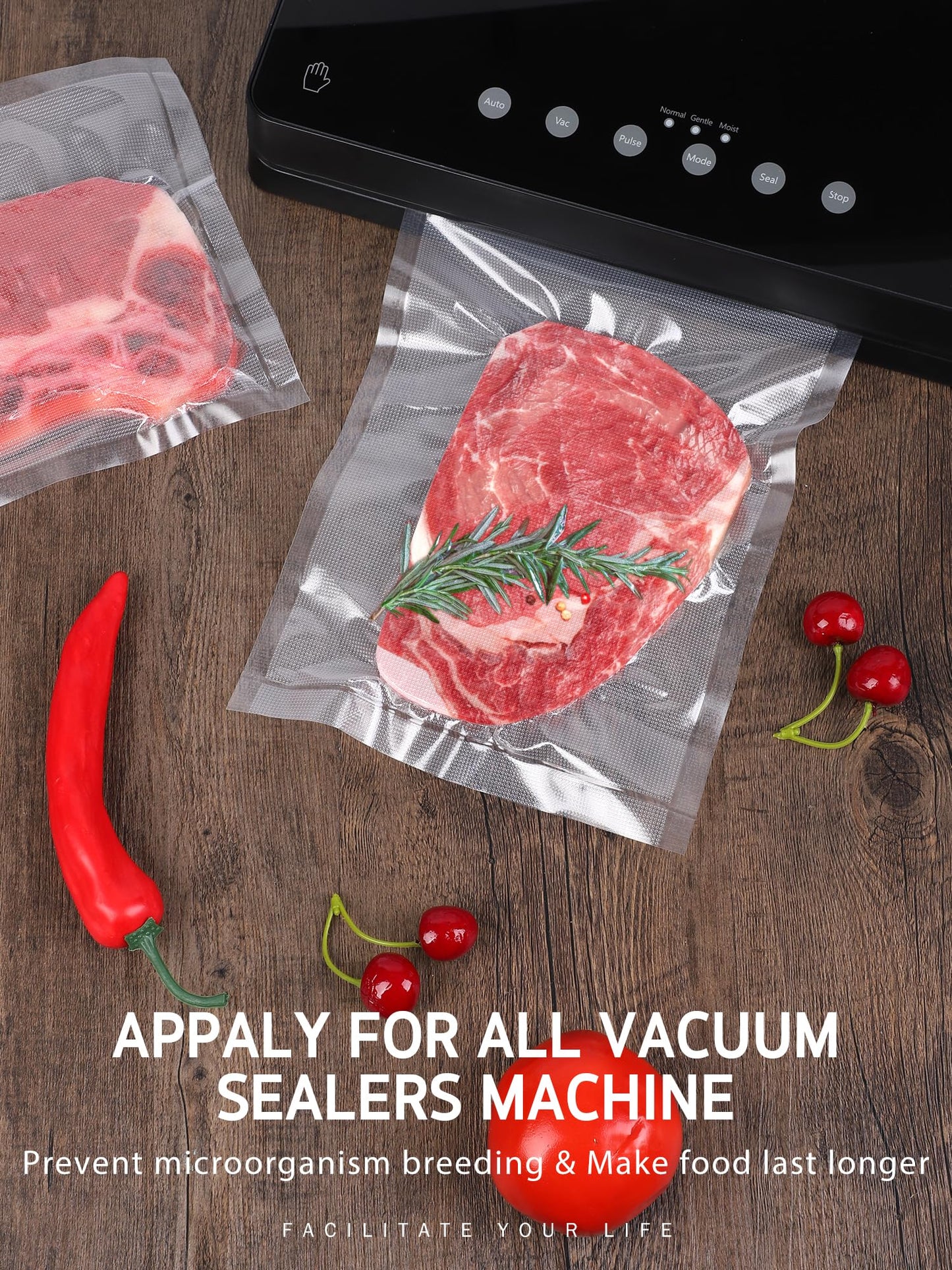 Syntus Vacuum Sealer Bags for Food, 6 Rolls 11" x 20' Commercial Grade Bag Rolls, BPA Free Food Vac Bags for Storage, Meal Prep or Sous Vide