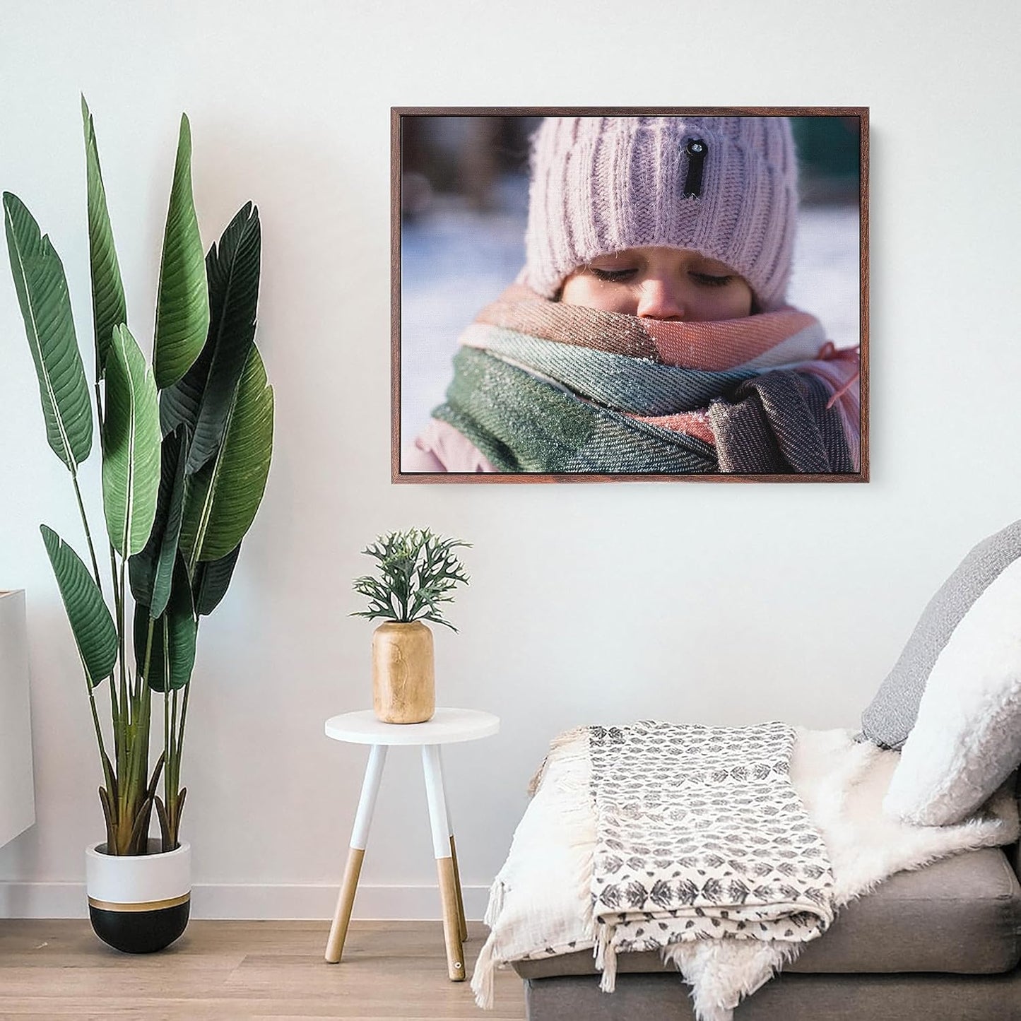 P&L ART. Personalized Custom Canvas Prints: Photo On Canvas Transform Your Photos into Stunning Framed Wall Art Digitally Printed Photo To Canvas Ideal for Home Decor Gifts Keepsakes Walnut 24X32