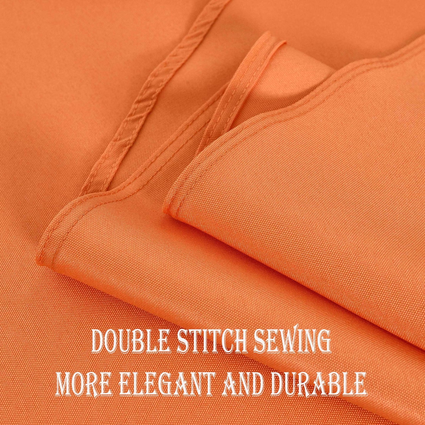 KAIPHO Orange Round Tablecloth Waterproof Stain Resistant Wrinkle Free Table Cloth 210GSM Polyester Washable Wipeable Table Cover for Party, Banquet, Wedding, Indoor and Outdoor use (70 inch, Circle)