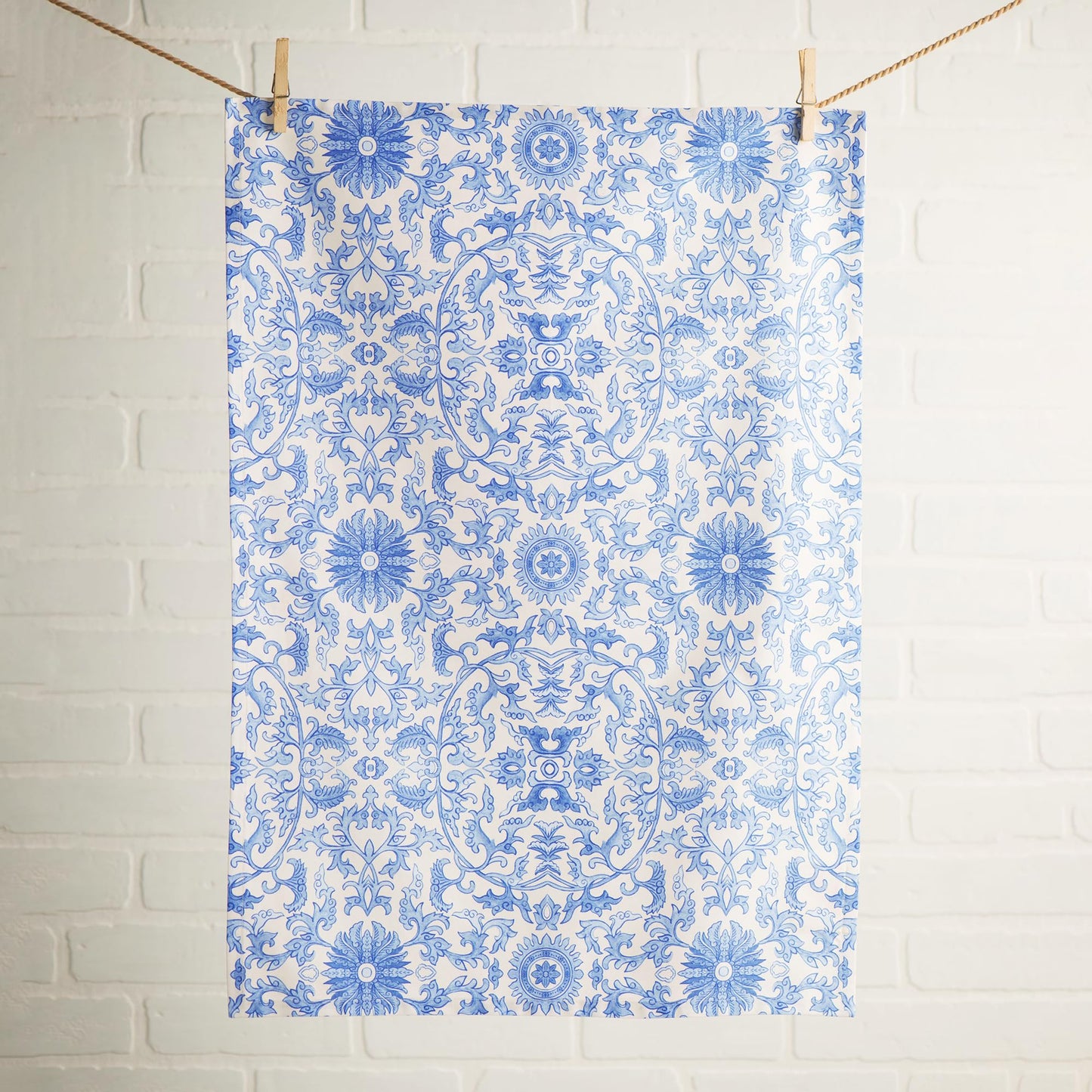Maison d' Hermine Kitchen Towels Set of 3 100% Cotton 27.50" x 20" Reusable Cloth Tea Dish Towels Absorbent with Hanging Loop for Kitchen Gifts for Mothers Day Spring/Summer (Canton)