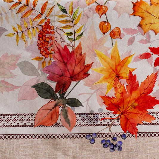 Maison d' Hermine Table Cloth Rectangle Table 100% Cotton 70 x 140 Inches Fall Tablecloth Reusable Everyday Use for Thanksgiving Christmas Decorations Dining Farmhouse Party (Amarante)