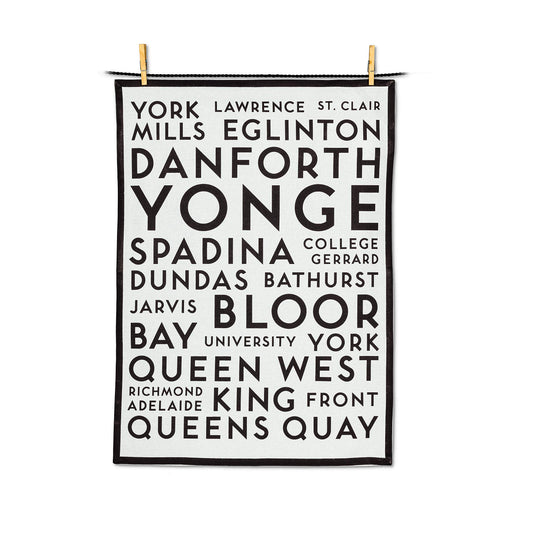 Abbott Collection Toronto Street Names Kitchen Tea Towel, Set of 2