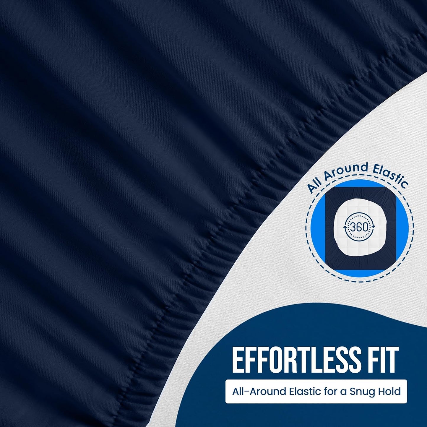 Utopia Bedding King Size Mattress Protector - Waterproof Terry Cover with Deep Pockets | Soft & Breathable Navy Blue