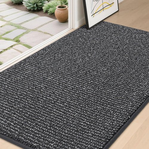 BEQHAUSE Dirt Trapper Door Mat - Non-Slip, Washable, Absorbent Entrance Mat | 36" x 60", Charcoal