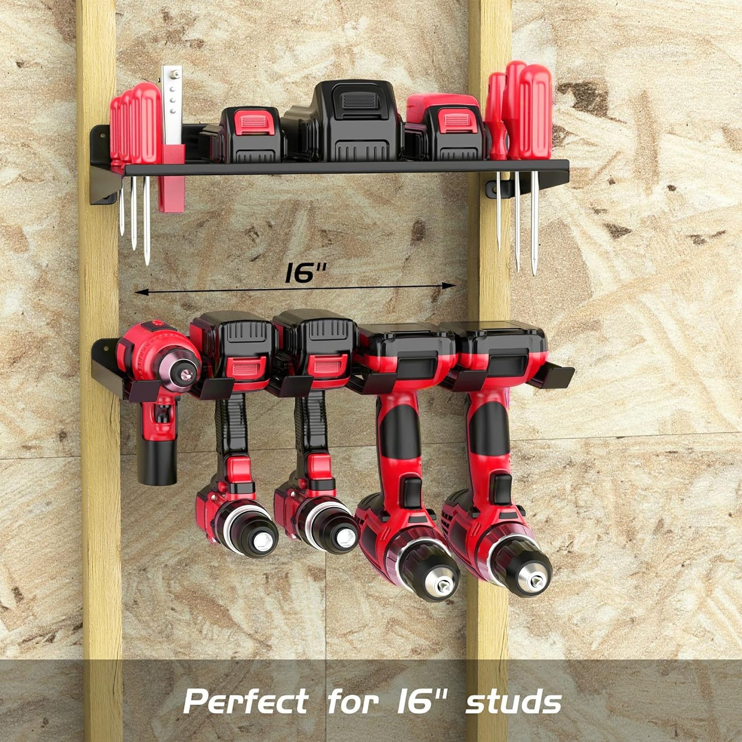 Ultrawall Power Tool Organizer - Heavy-Duty Wall Mount Drill Holder for Cordless Tools