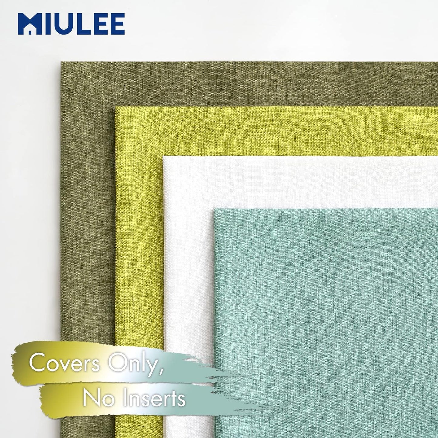 MIULEE Decorative Outdoor Throw Pillow Covers - Waterproof Linen Cushion Cases | Pack of 4, 18x18 Inch, Green