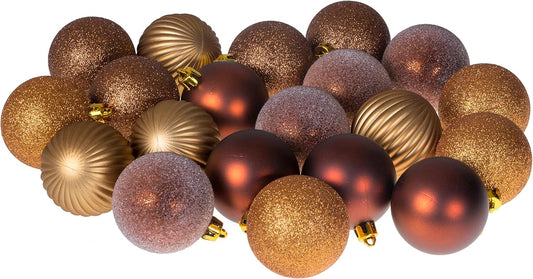 60mm Shatterproof Christmas Tree Ornaments - 24-Piece Colored Variety Pack for Holiday Decor