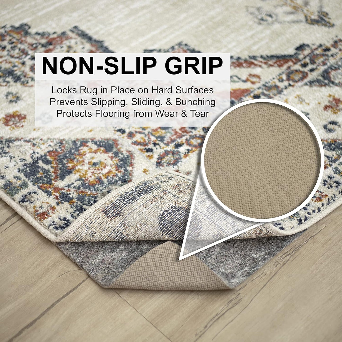 Mohawk Home Non-Slip Rug Pad - 1/4" Thick Felt & Latex Gripper for Hardwood & Tile Floors - 8' x 10'
