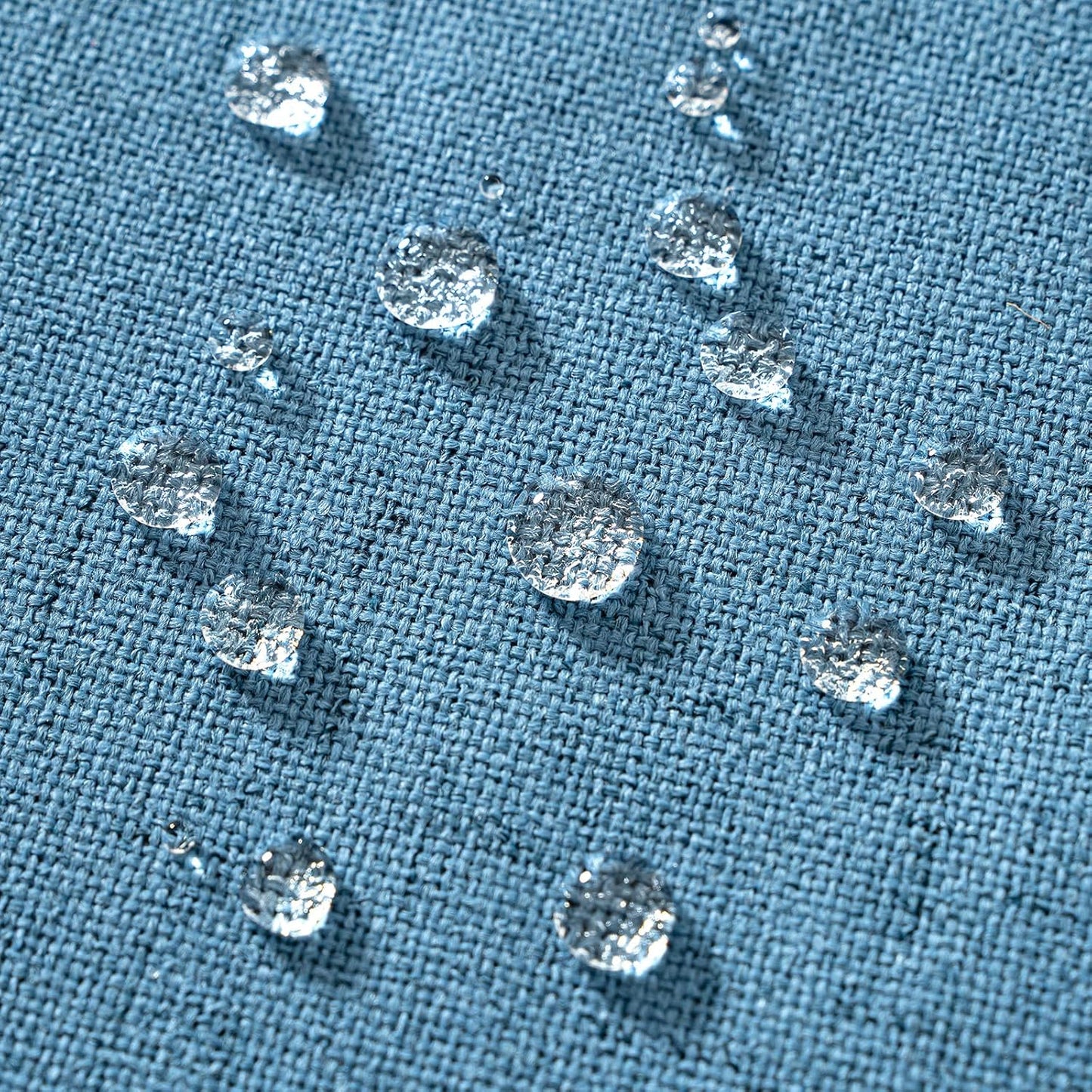 MIULEE Outdoor Throw Pillow Covers - Waterproof Decorative Linen Cushion Shams | 18x18 Inch, Light Blue (Pack of 2)