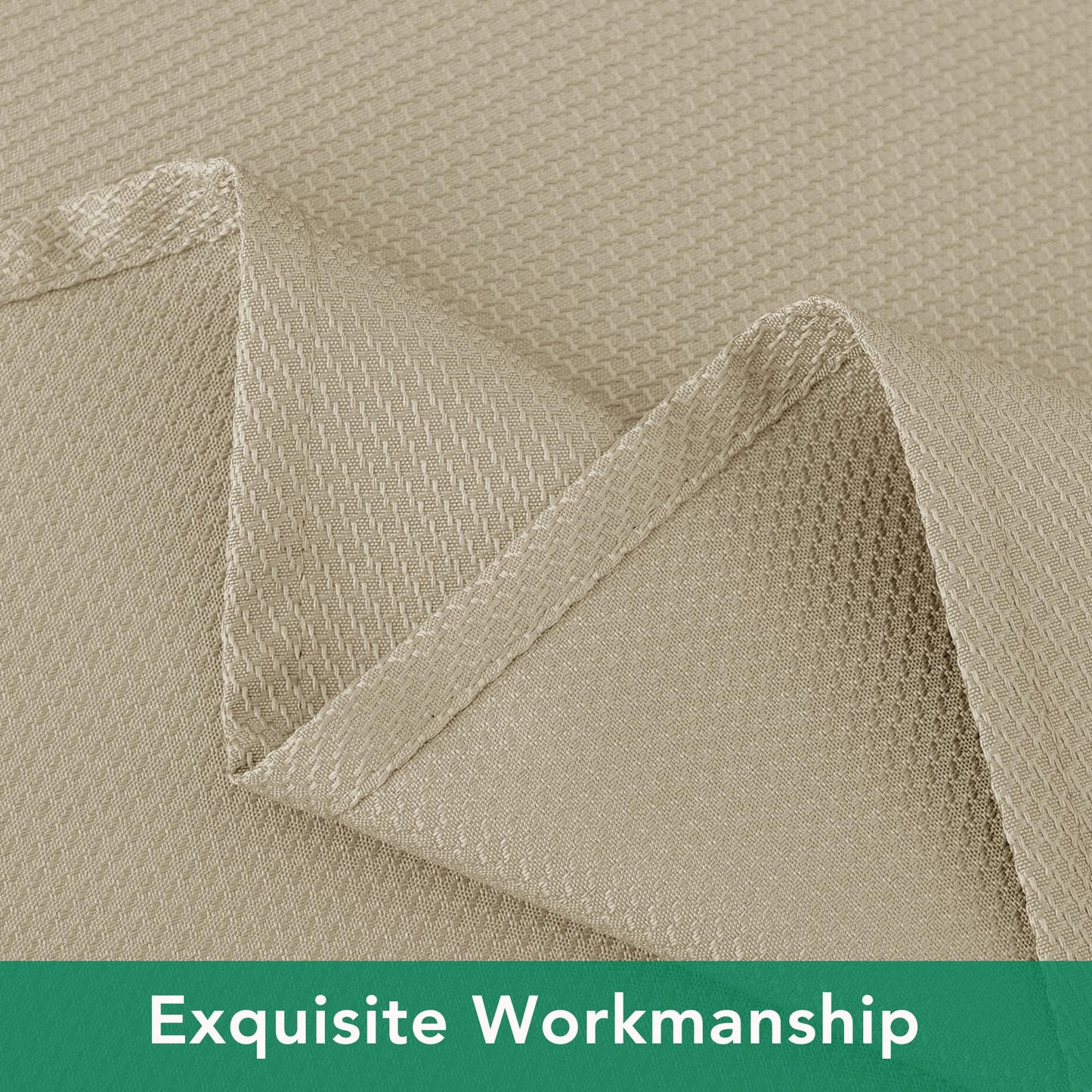Biscaynebay Textured Fabric Tablecloths 52x70 Inches Rectangular, Natural Water Resistant Tablecloths for Dining, Kitchen, Wedding, Parties etc. Machine Washable
