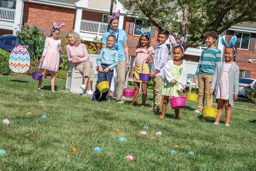 Fun Express Jumbo Easter Eggs Yard Signs - 18x24.5 Weather-Resistant Outdoor Decorations | 4-Pack for Lawn & Garden Parties