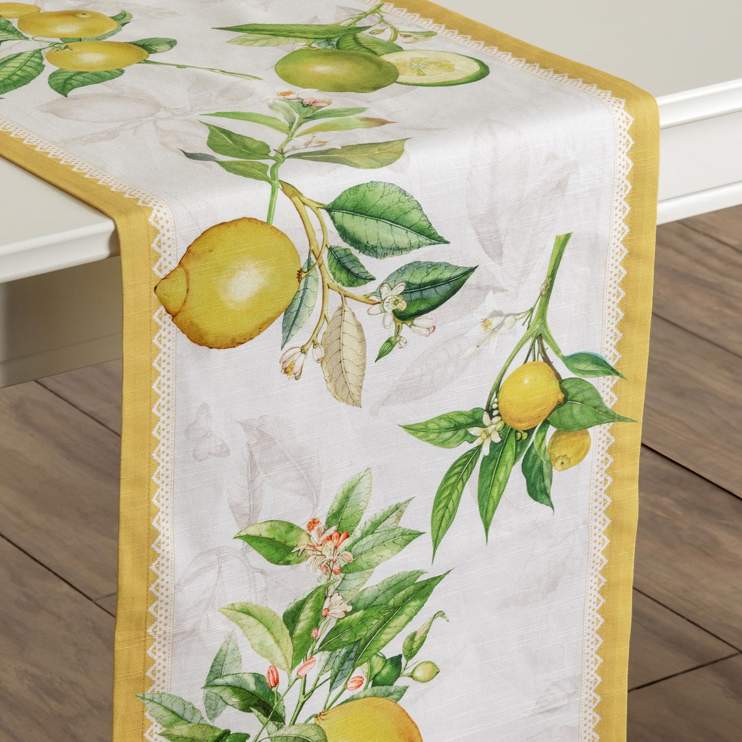 Maison d' Hermine Table Runner 100% Cotton Single Layer Table Runners 72 inches Long Decorative for Home Kitchen Dining Party Gifts for Mothers Day Spring Summer (Limoncello)