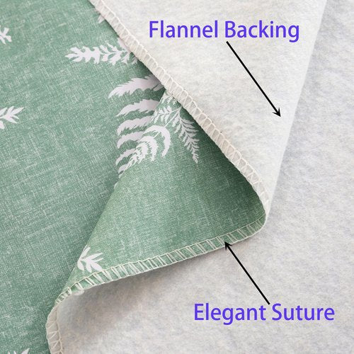 Heavy Duty Vinyl Tablecloth with Flannel Backing Waterproof Oil-Proof Plastic Table Cloth Stain-Resistant Wipeable Rectangle or Square Table Cover for Indoor and Outdoor (Mint Leaf, 52X70 Inch)