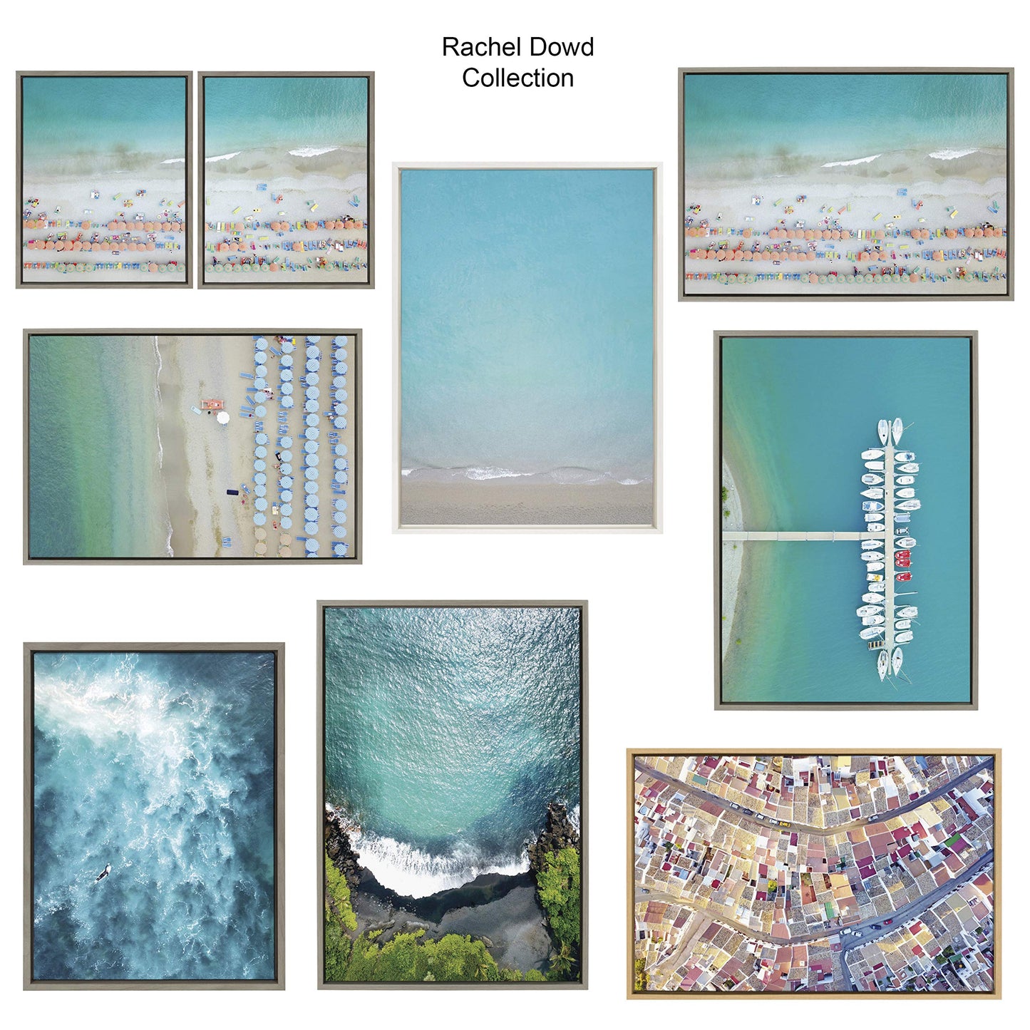 Kate and Laurel Sylvie Gorges du Verdon 2 Framed Canvas Wall Art by Rachel Dowd, 23x33 Gray, Coastal Aerial Beach Photography for Wall